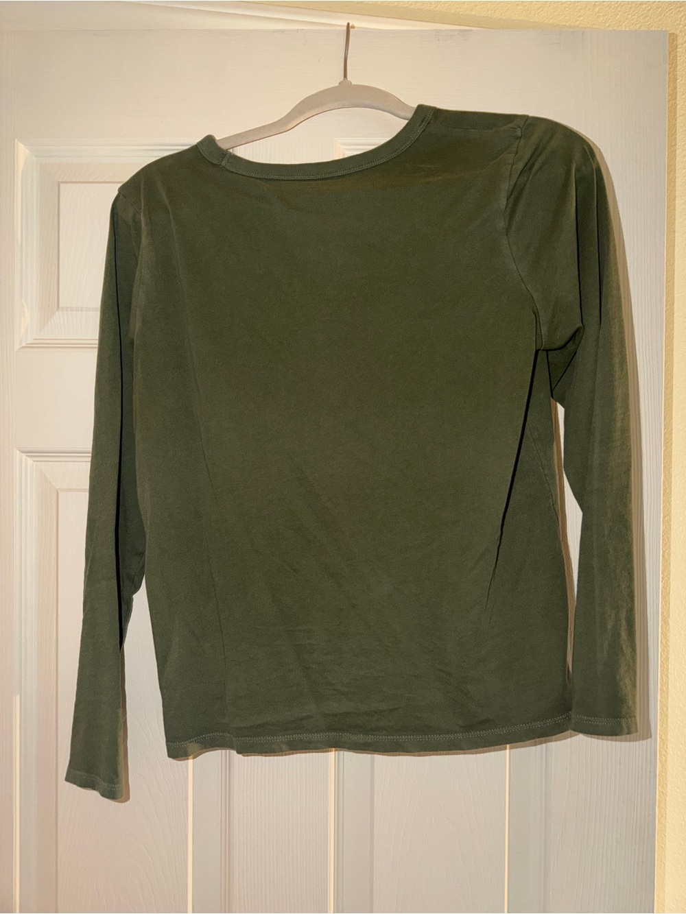 Women's Long Sleeve Crewneck Top - Olive Green (Old Navy: COTTON)